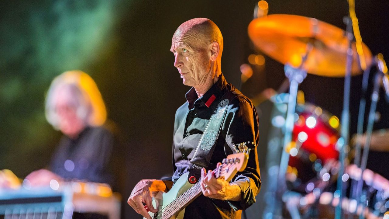 Bassist Michael Rhodes of Joe Bonamassa performs on stage at Humphrey's on July 27, 2018 in San Diego, California