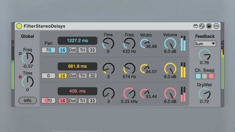 Ableton Live co-founder Robert Henke refreshes a timeless Live effect with the free M4L device, Filter Delays.]