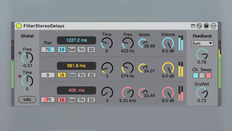 Ableton Live co-founder Robert Henke refreshes a timeless Live effect with the free M4L device, Filter Delays.]