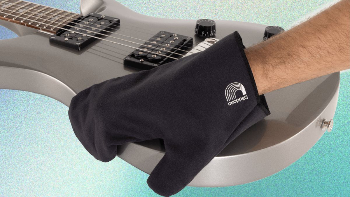 D'Addario has introduced a new glove for guitar cleaning.]