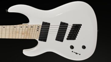 Harley Benton unveils a left-handed 8-string multi-scale guitar priced under $300.]