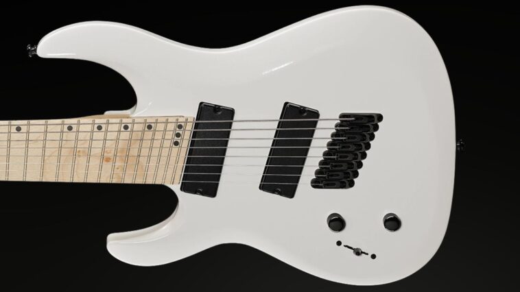 Harley Benton unveils a left-handed 8-string multi-scale guitar priced under $300.]