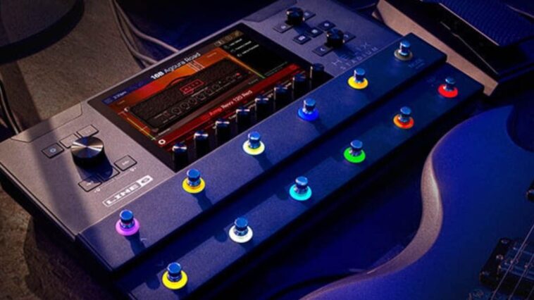 Is the Line 6 Helix Stadium Floor Poised to Compete with the Quad Cortex? Featuring an 8” touchscreen, innovative AI modeling technology, and live show automation, it certainly has potential.]
