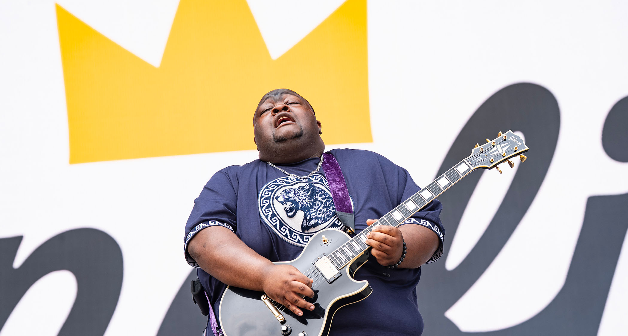 Christone 'Kingfish' Ingram takes a solo on his Les Paul Custom