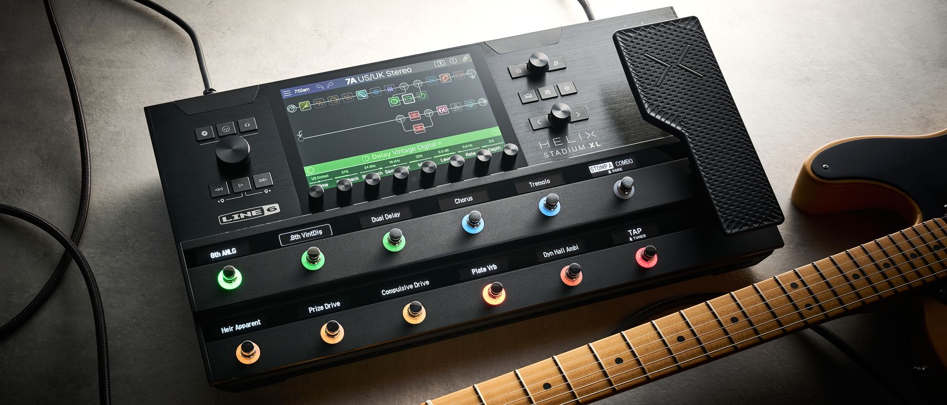 "While the tones may not be the top choice, it's undoubtedly the most user-friendly and enjoyable modeler: Line 6 Helix Stadium XL Review"]