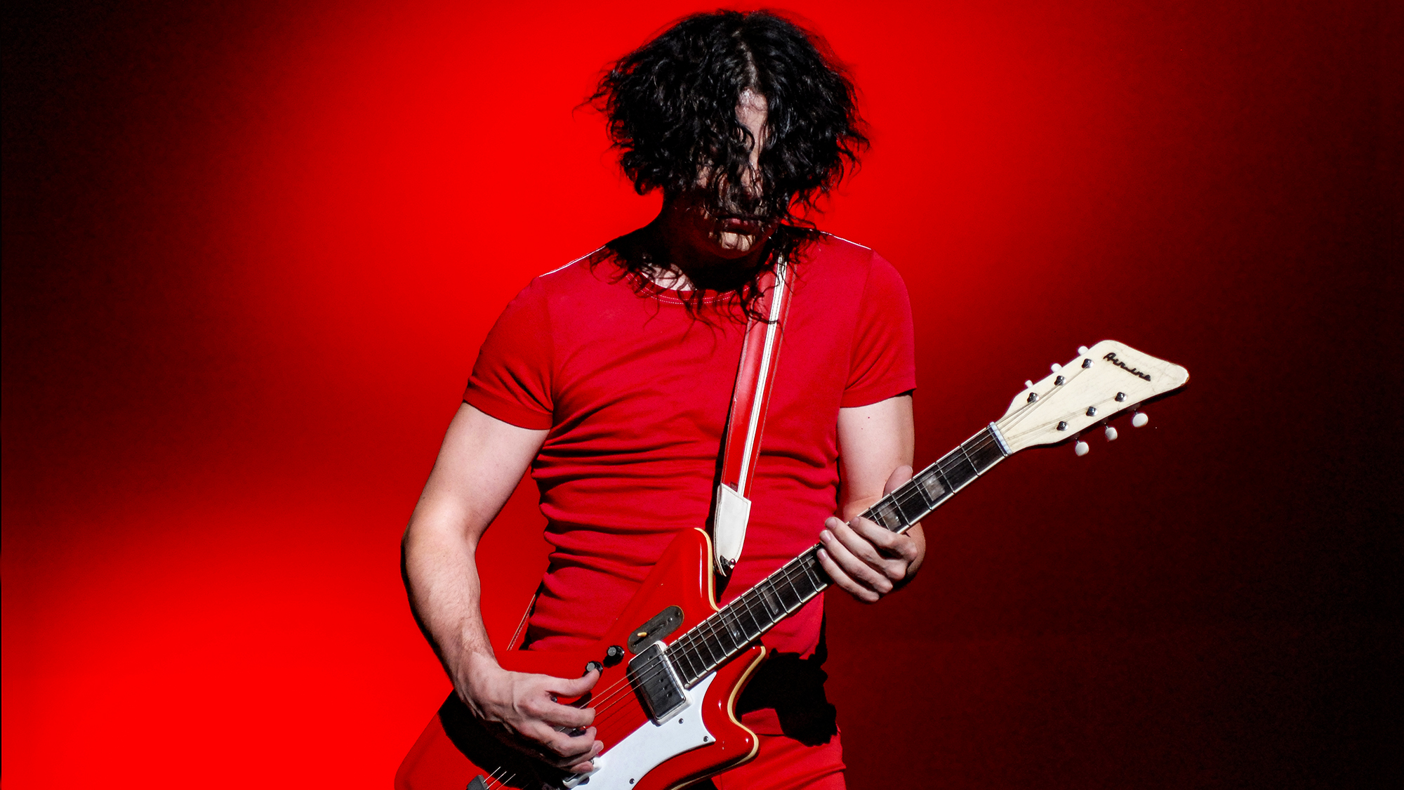Jack White performing with the White Stripes, at Zenith, in Paris, June 11, 2007