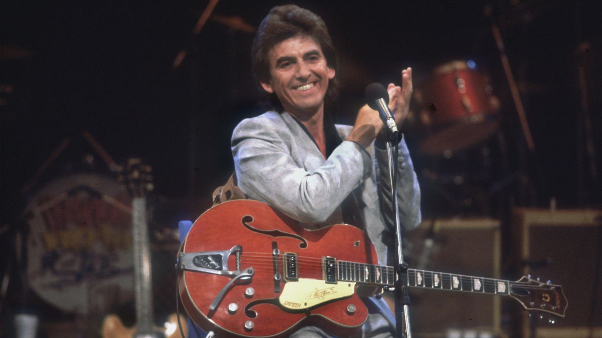 Former Beatle George Harrison onstage in 1987.