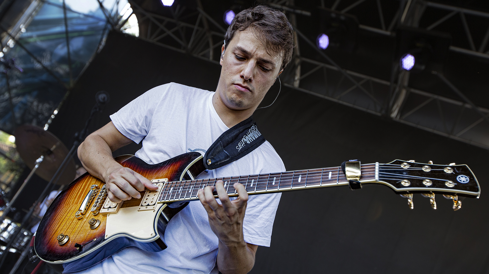 Matteo Mancuso during a sound check at Casa del Jazz, Rome, Italy, 4th August 2024.