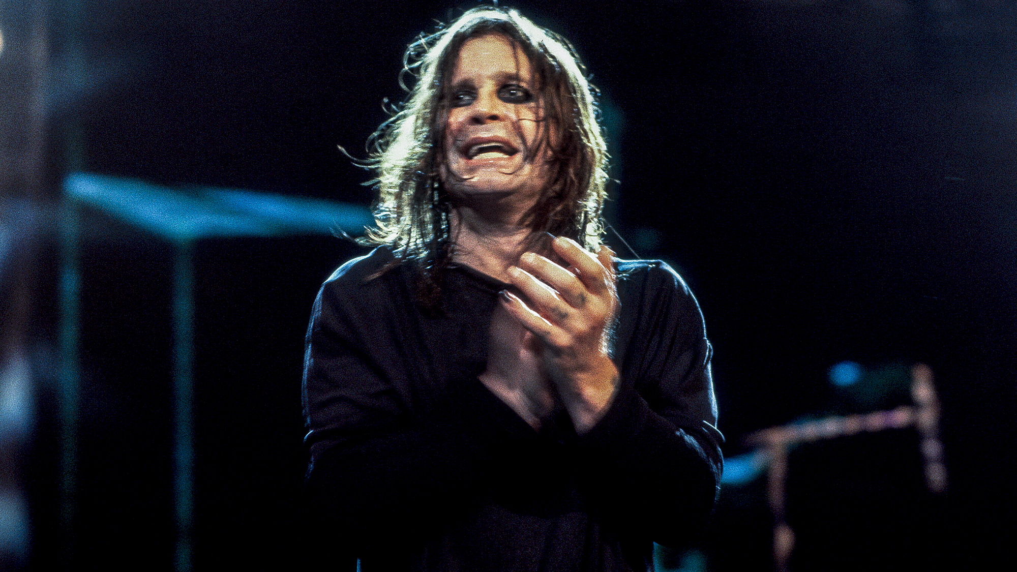 British musician Ozzy Osbourne performs at the Allstate Arena, Rosemont, Illinois, October 22, 1998.