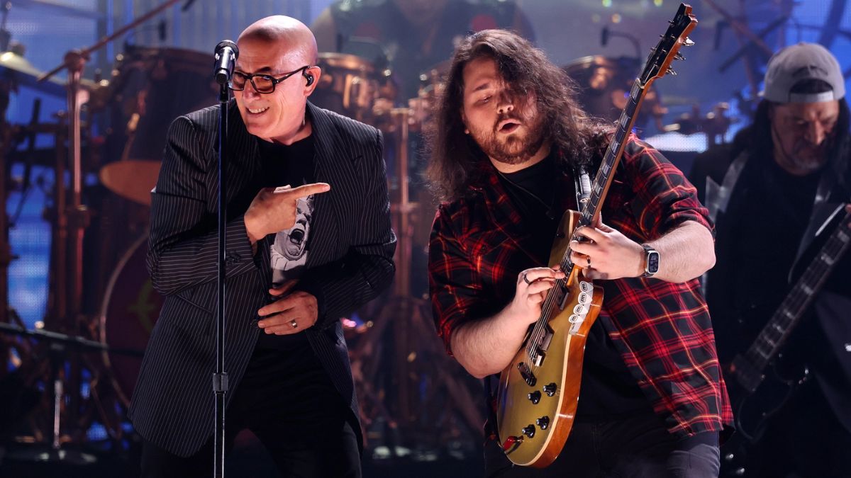 Maynard James Keenan and Wolfgang Van Halen perform onstage during the 2024 Rock &amp; Roll Hall Of Fame Induction Ceremony streaming on Disney+ at Rocket Mortgage Fieldhouse on October 19, 2024 in Cleveland, Ohio.