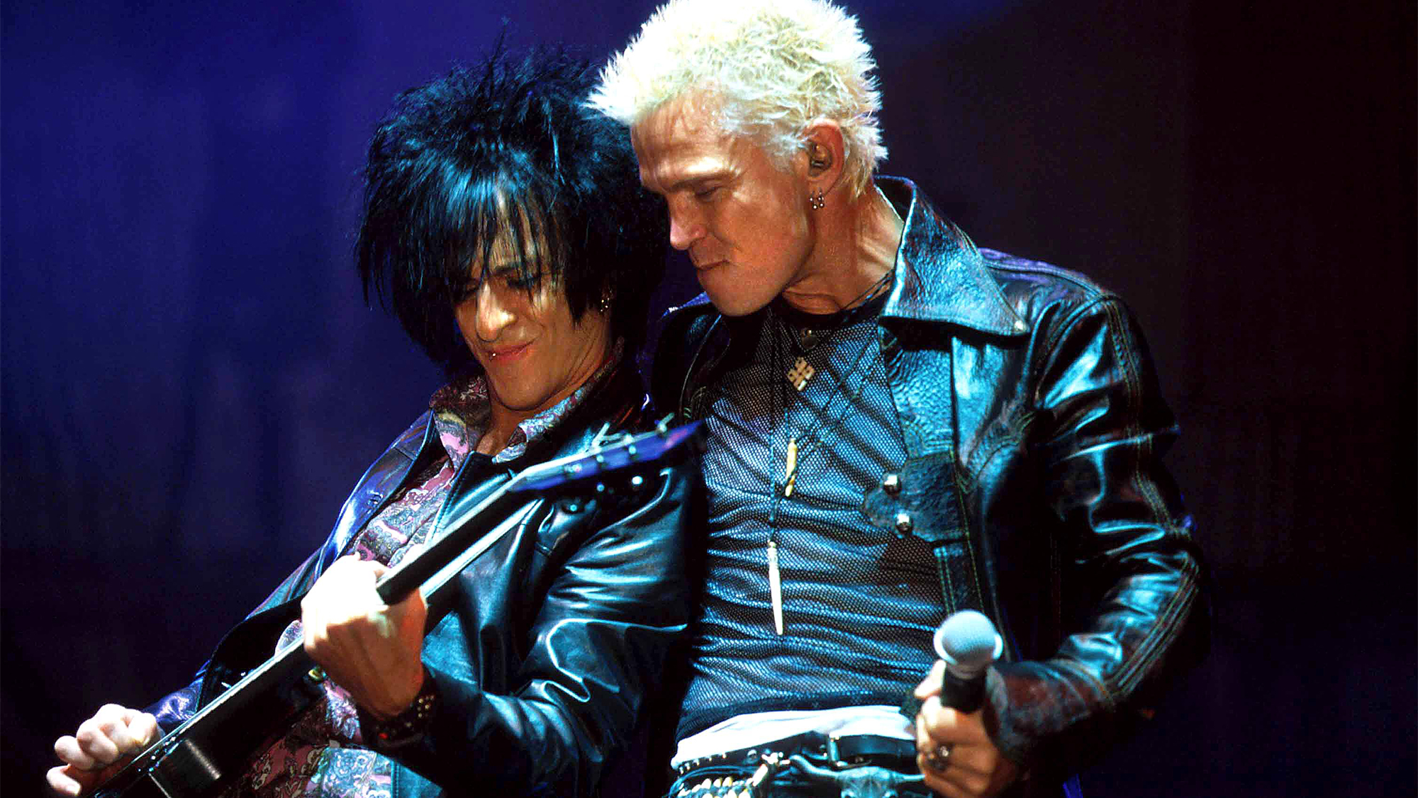 Billy Idol (left) and Steve Stevens, onstage at the M1 Music Festival, Telstra Dome - Melbourne Australia, October 12, 2002