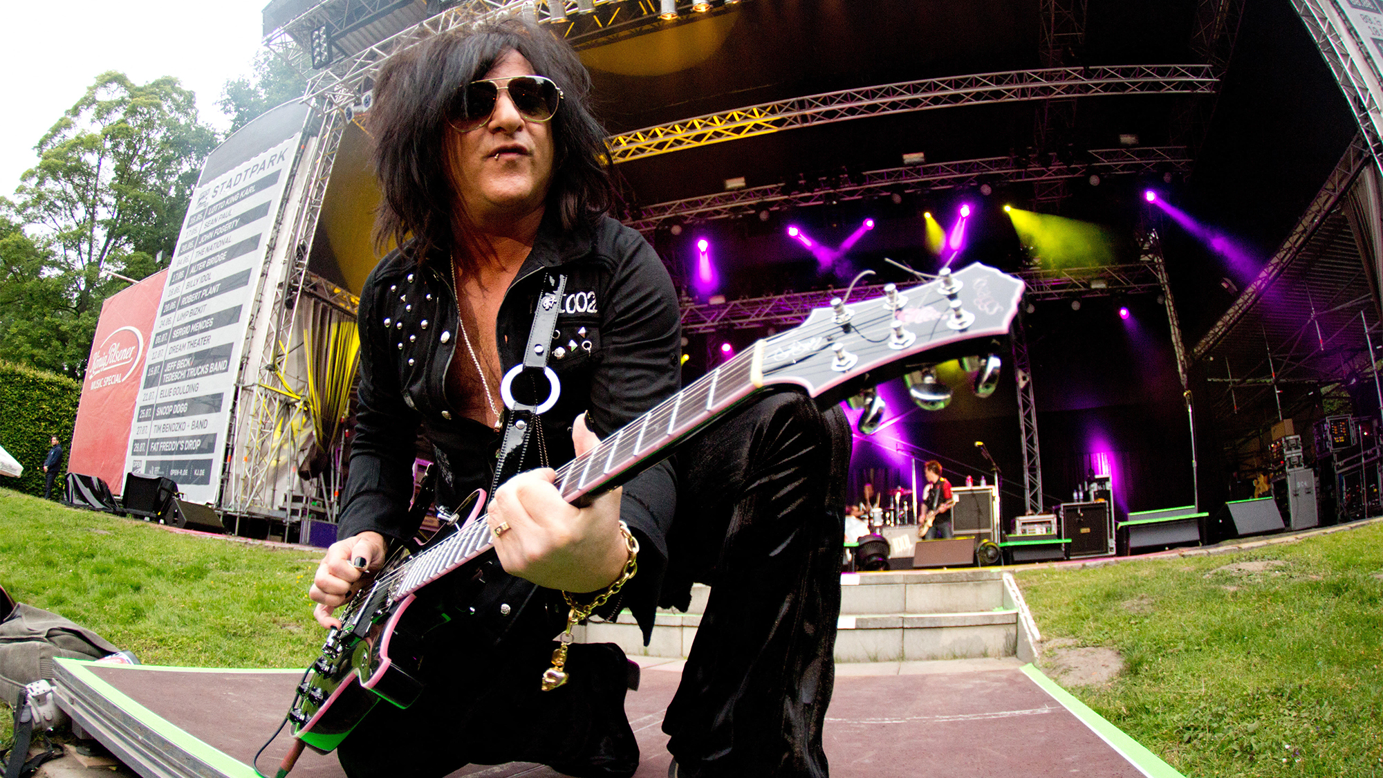 Steve Stevens performs with Billy Idol in Hamburg, Germany. 18th June, 2014.