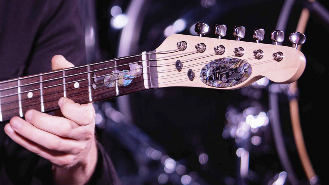 Hank with his new guitar at the Stone Pony on 11/15/24