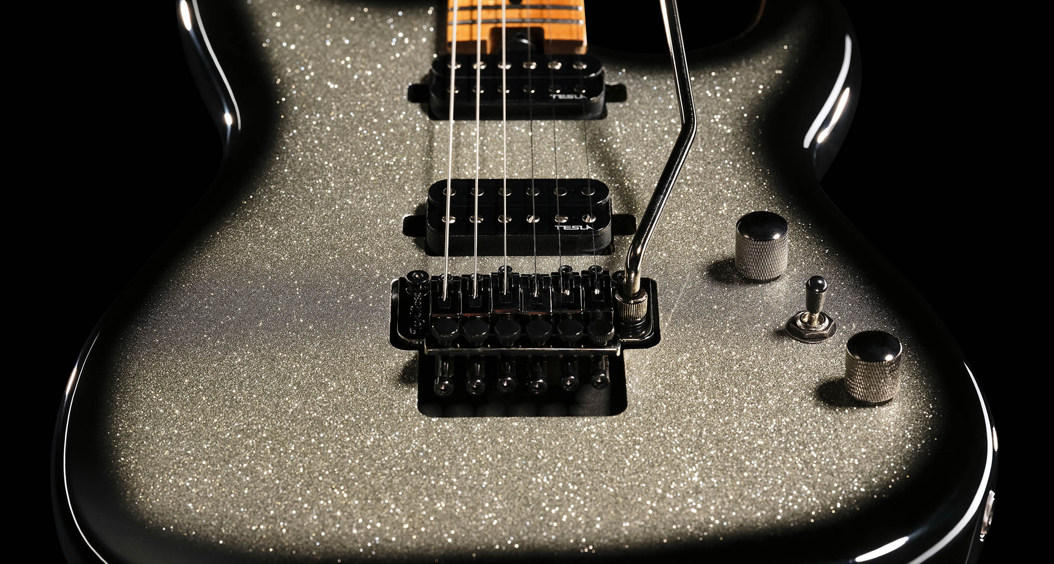 Harley Benton ST-80FR Silver Sparkle Burst