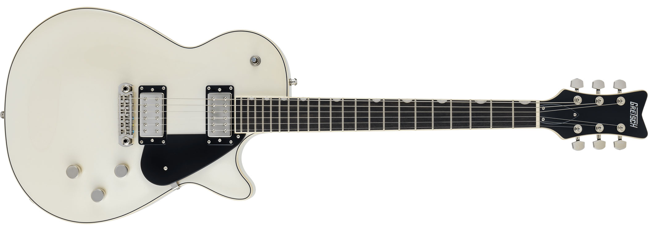 The Gretsch Electromatic Premier Jet reinvents the classic singlecut. Yes, there is the chambered body as before but with a compound radius fingerboard, Twin Six pickups, and contemporary touches such as Luminlay side-markers it is very much a modern update.
