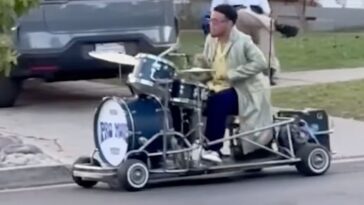 "Check Out Anderson .Paak Rolling Through LA Suburbs on a Drum Kit on Wheels: It's Got Incredible Brakes!"]