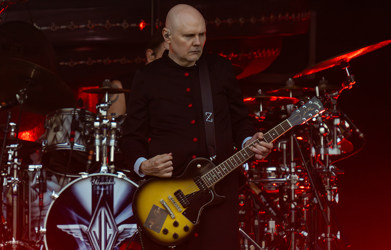 Billy Corgan of The Smashing Pumpkins performs onstage during a concert at Gunnersbury Park on August 10, 2025 in London, England.