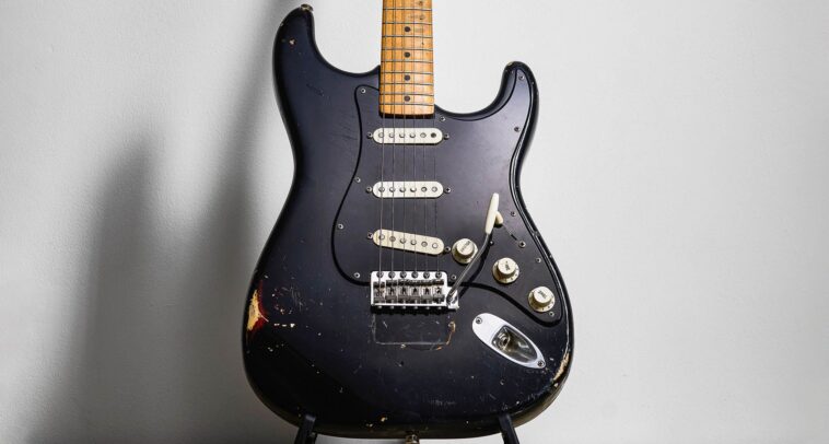 David Gilmour's Black Strat may set new records once more.]