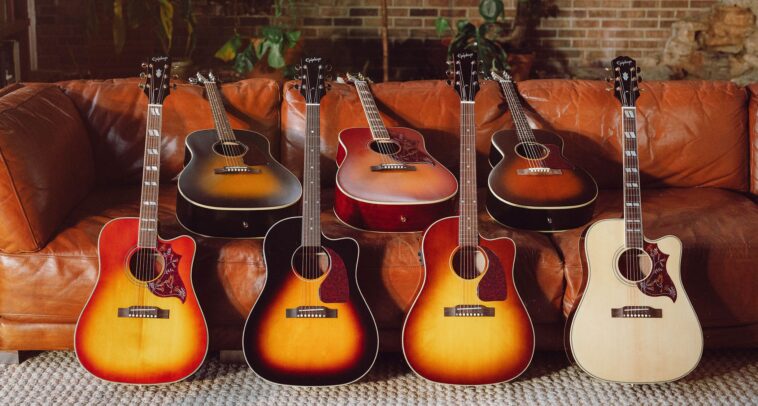Epiphone elevates its acoustic guitar lineup with all-solid constructions, rosewood fingerboards, and budget-friendly versions of Gibson classics.]