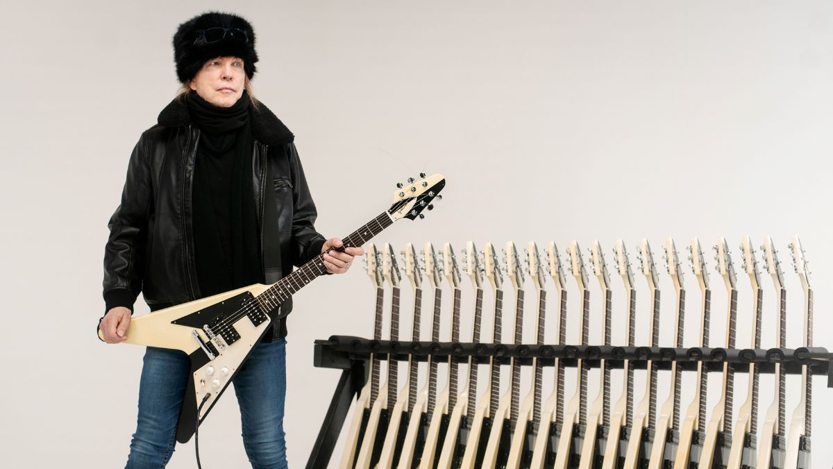 Gibson Custom reproduces Michael Schenker's 1971 Flying V guitar.]
