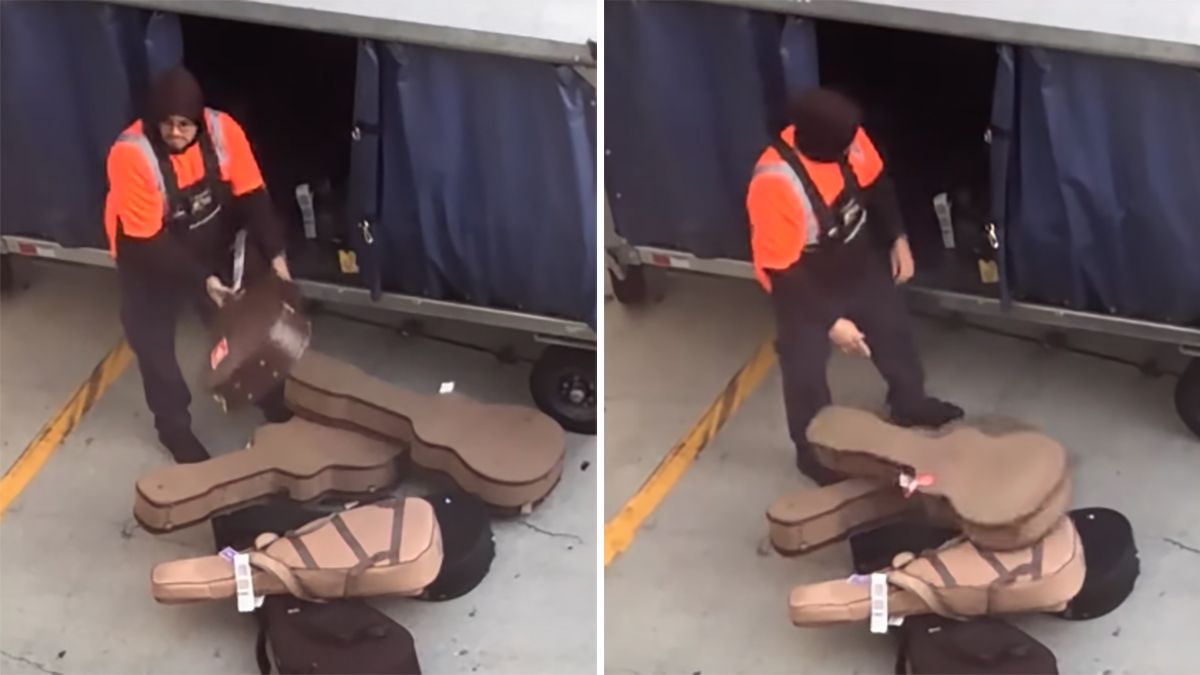 Guitarists outraged by viral footage of baggage handler]