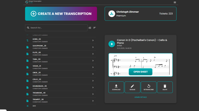 Klang.io claims that Transcription Studio is the "first of its kind" AI music tool capable of simultaneously transcribing multiple instruments.]