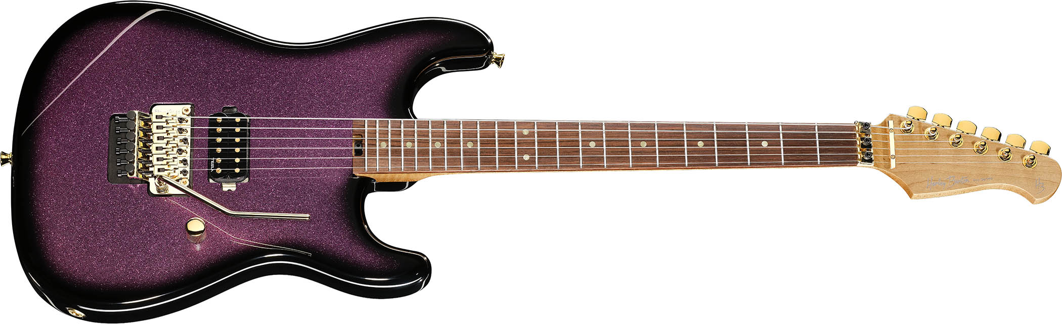 Harley Benton goes for the '80s vibe as it refreshes its ST-80FR shred guitars in six Sparkle Burst finishes – including Hologram.