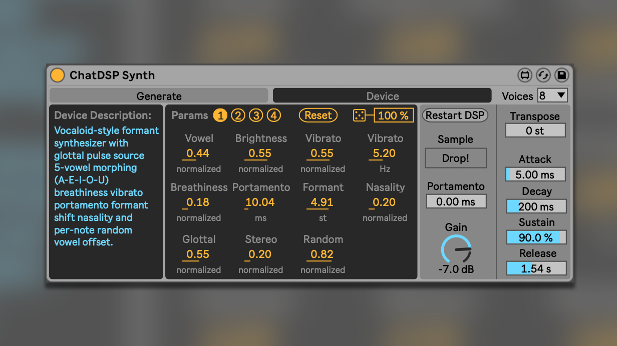"Naturally, I anticipated controversy around this device": ChatDSP creates instruments and effects in Max for Live using text prompts, yet its developer now wonders if it should be removed.]