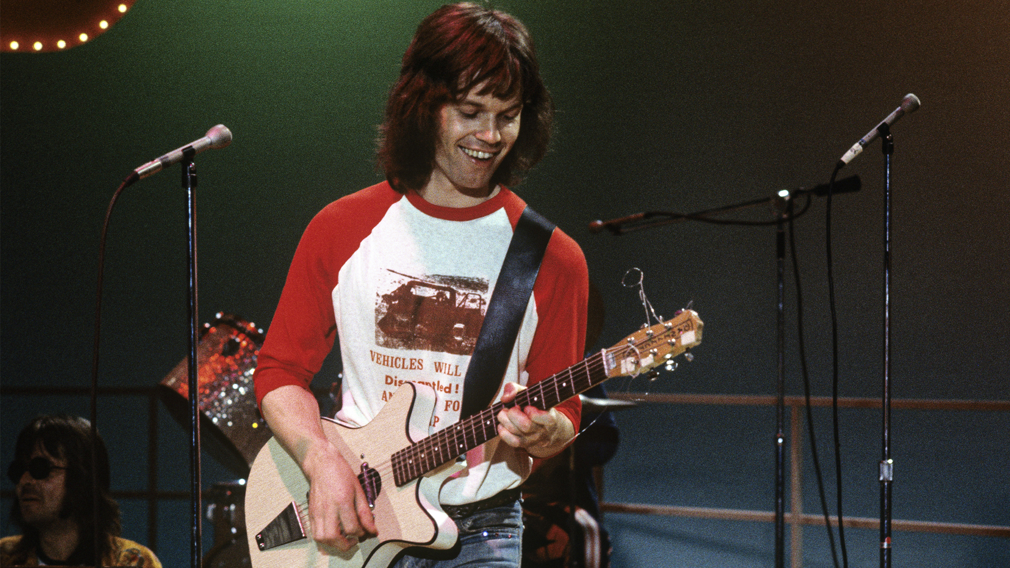 Chris Jagger, brother of Mick, performs on American Bandstand in the US, in 1974. He was promoting his debut solo album.