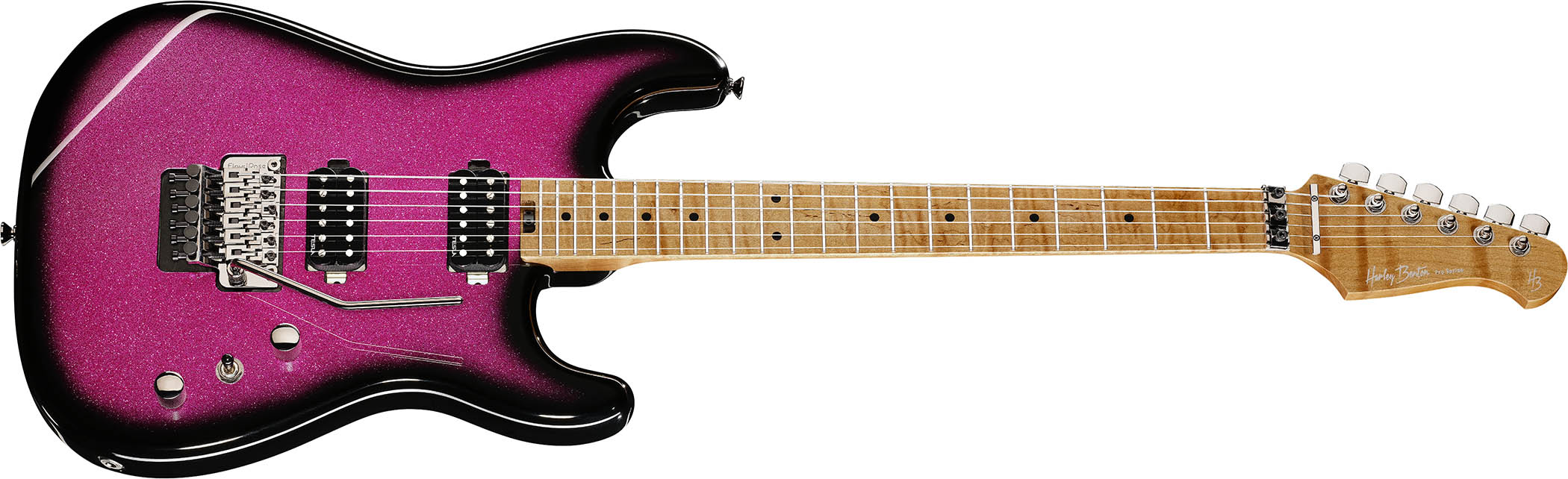 Harley Benton goes for the '80s vibe as it refreshes its ST-80FR shred guitars in six Sparkle Burst finishes – including Hologram.