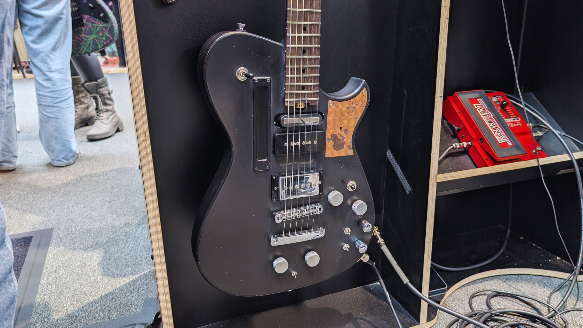 A Manson 007 electric guitar at The Guitar Show in Birmingham, UK