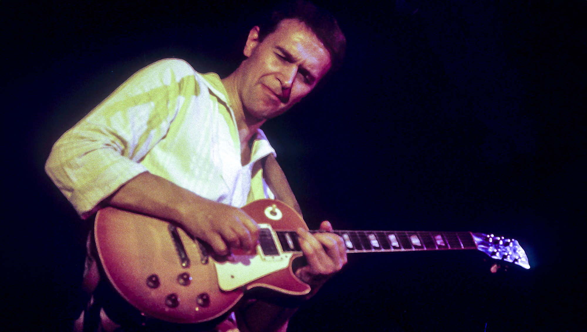 John McLaughlin performs at Winterland Arena in San Francisco, California on May 31, 1975.