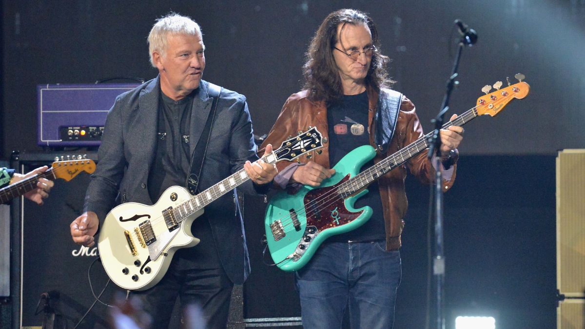 Inductees Alex Lifeson and Geddy Lee of Rush perform onstage at the 32nd Annual Rock &amp; Roll Hall Of Fame Induction Ceremony at Barclays Center on April 7, 2017 in New York City
