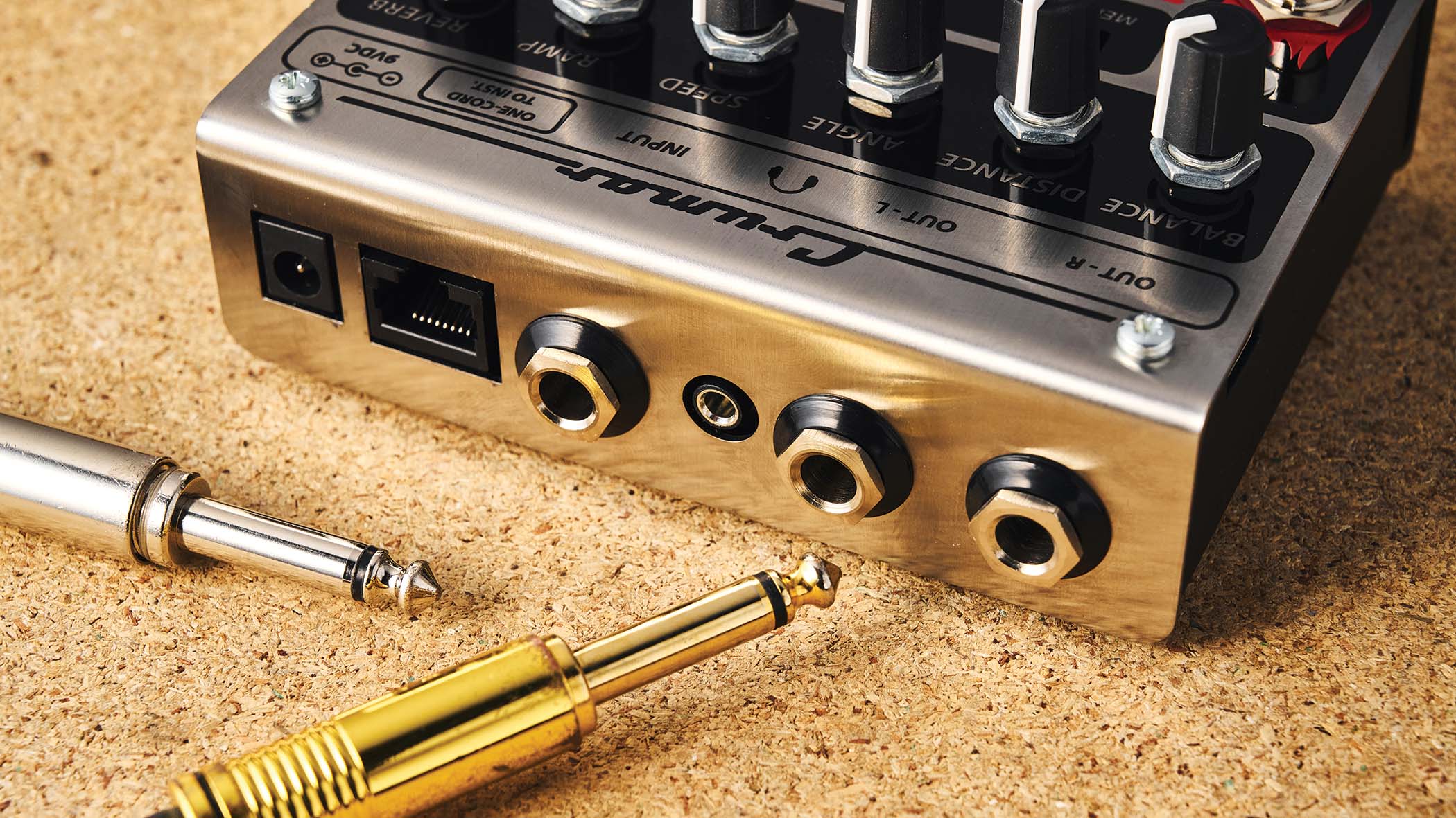 The Crumar Burn is a rotary speaker emulator that is designed for keyboards but works just fine for guitar &ndash; it has a brushed metal chassis with black dials and control panel