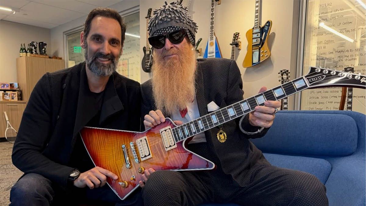 Cesar Gueikian creates personalized Explorer guitars while Billy Gibbons takes them on tour.]