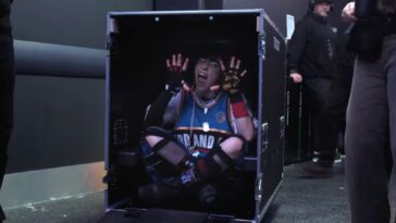 “Concert tours can be exhausting, so I’d love a puppy room for the team to relax in”: Trailer for Billie Eilish's 3D concert film directed by James Cameron features some surprising furry friends.]