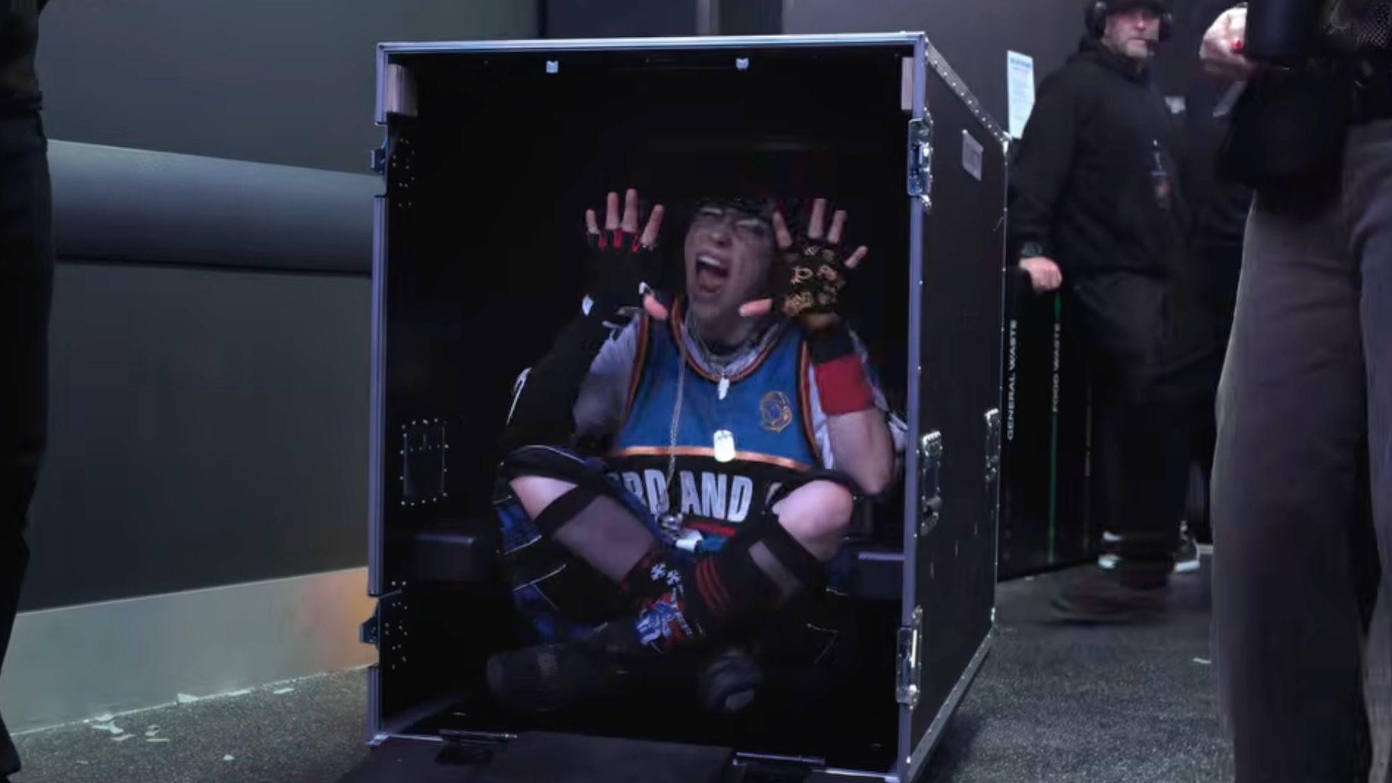 “Concert tours can be exhausting, so I’d love a puppy room for the team to relax in”: Trailer for Billie Eilish's 3D concert film directed by James Cameron features some surprising furry friends.]