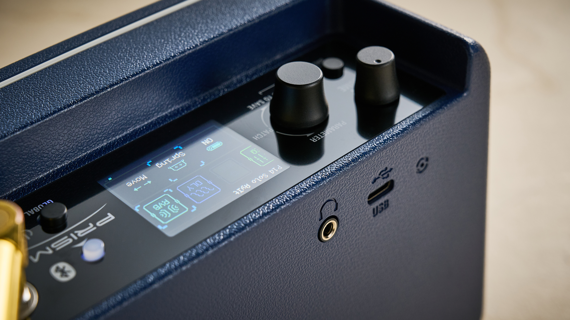 The rear connections panel of the Laney Prism Mini guitar amp