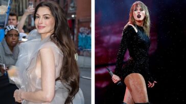 "Initially a fan, Anne Hathaway shares how her empathy for Taylor Swift's humanity and talent deepened her admiration, especially while portraying a powerful pop figure in Mother Mary."]