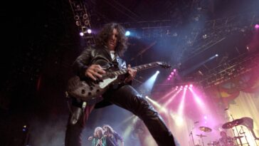 Joe Perry Discusses the Influence of Jimmy Page on His Custom Black Burst Guitar]