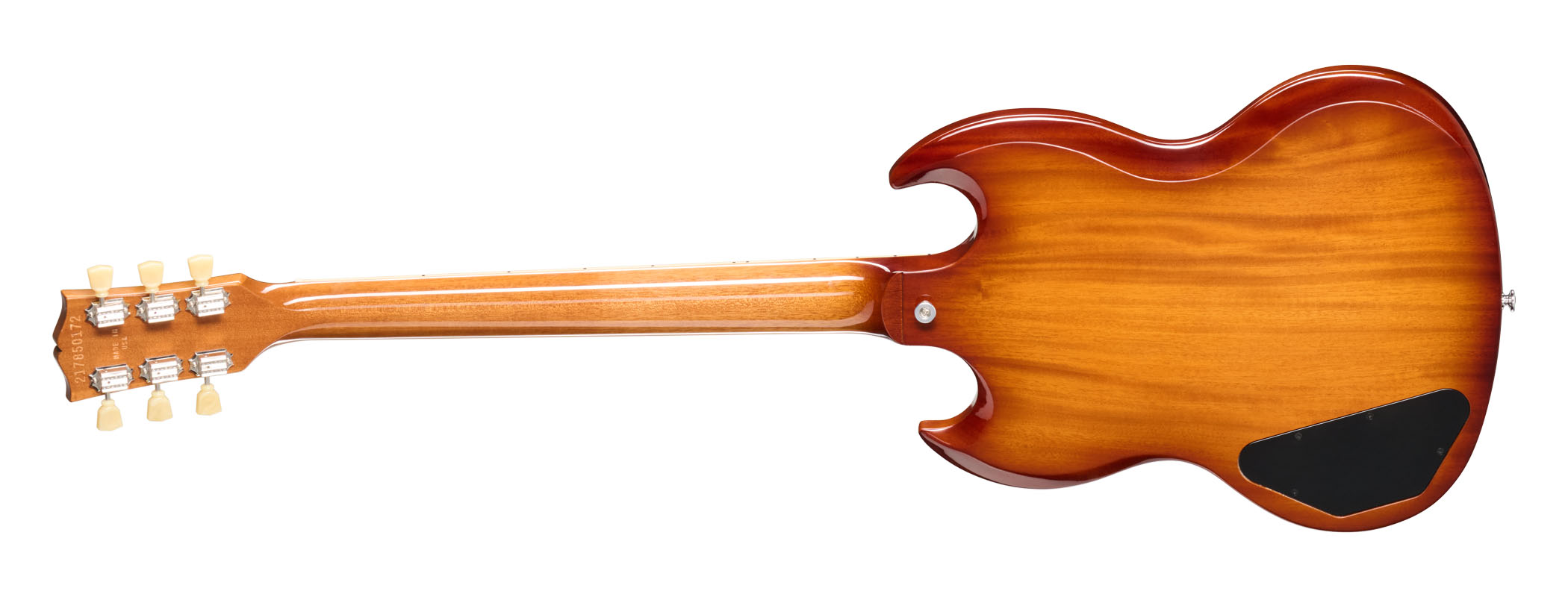 Gibson Sadler Vaden SG Standard: the guitarist's new signature model arrives in a Natural Burst finish with a black pickguard — just like the 2005 SG he has been playing onstage with Jason Isbell 