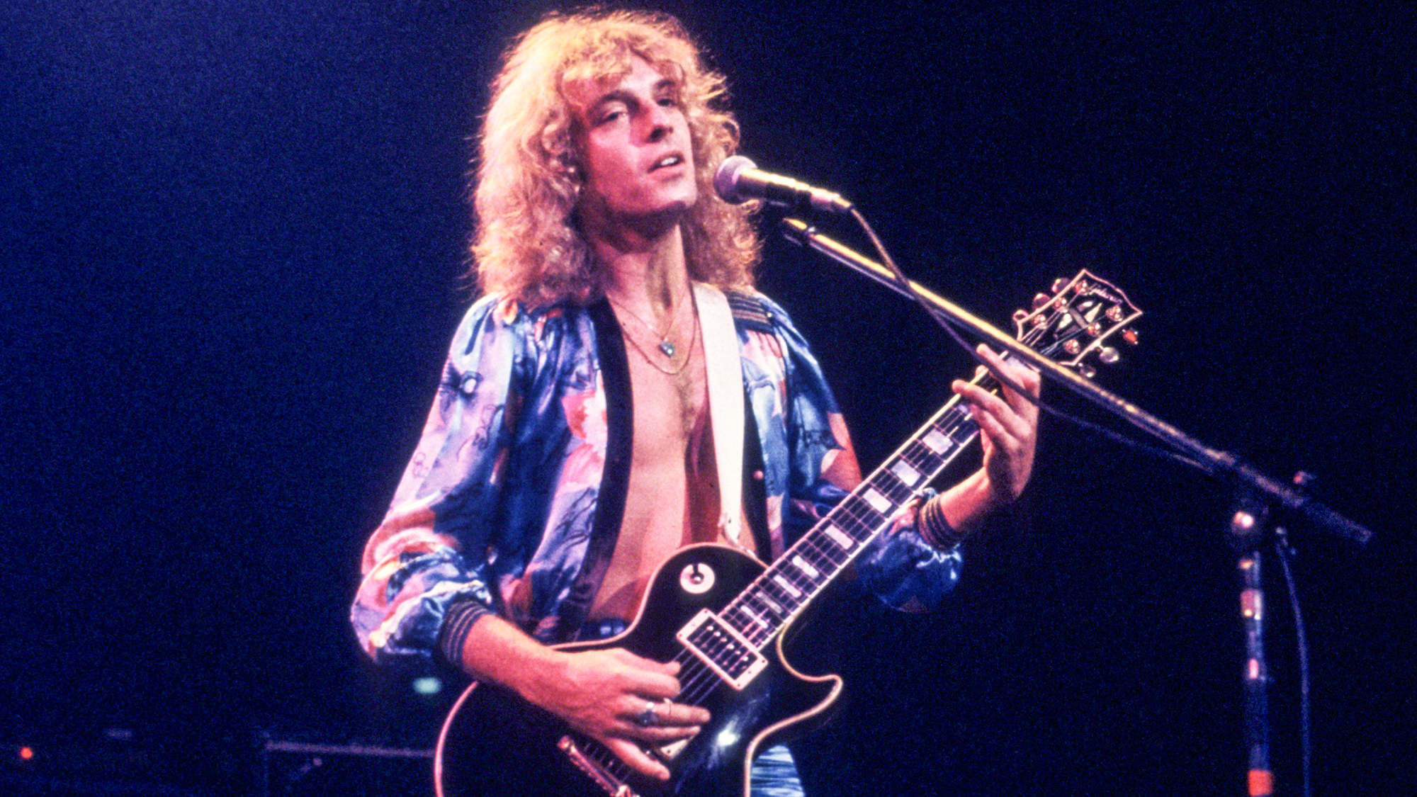 Peter Frampton in concert circa 1977 in New York City.