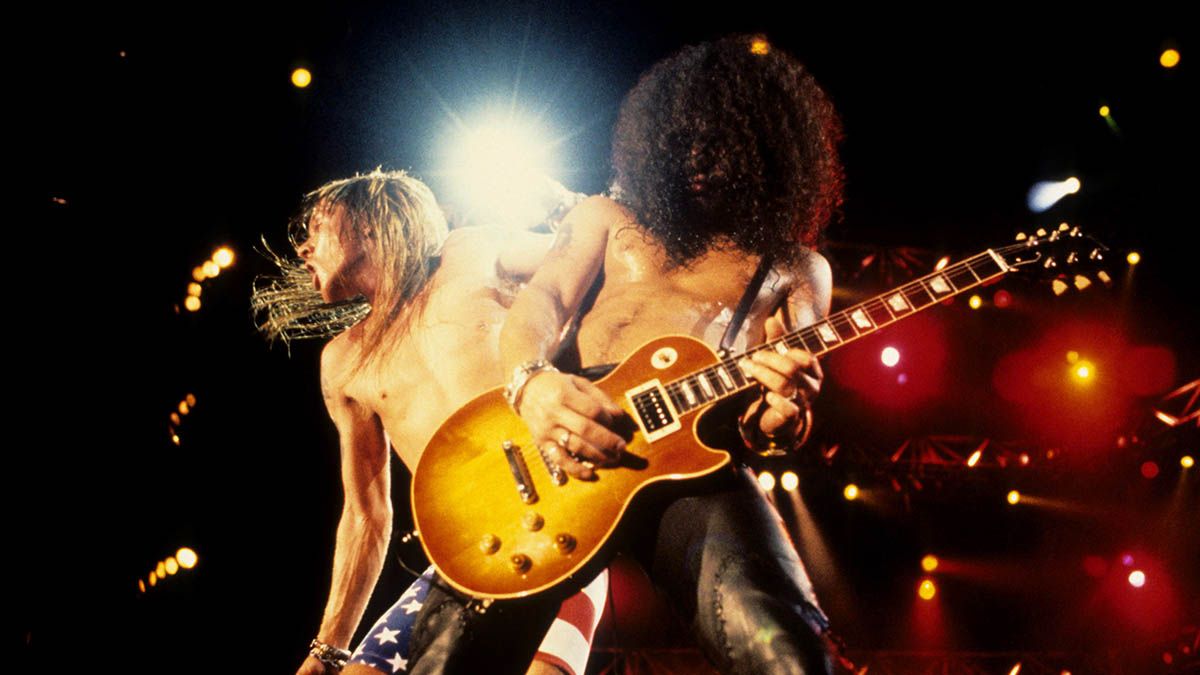 "Rarely did Axl and I venture out together publicly, but we attended a Nirvana concert in Hollywood. Now some claim grunge ended Guns N’ Roses," says Slash about the alternative rock movement and the transformative album that astonished Axl Rose.]