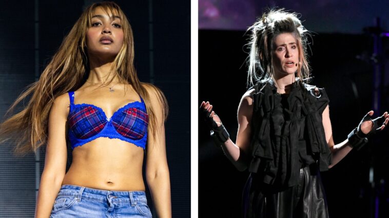 "She’s inquiring about my techniques as if it’s a big secret! I don’t have any tricks she isn’t already aware of." PinkPantheress reacts to Imogen Heap’s request for production advice, expressing her desire for a pair of Heap's musical gloves.]