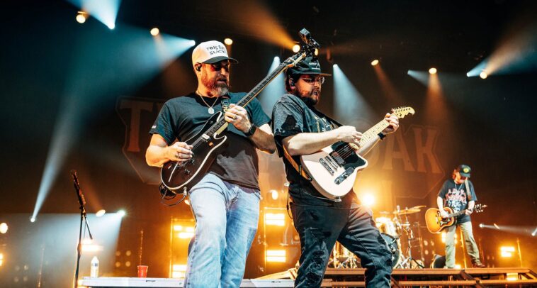 Treaty Oak Revival's spirited country rock guitar sound]