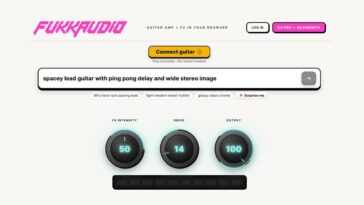 Web-based AMP generator produces sounds from user prompts.]