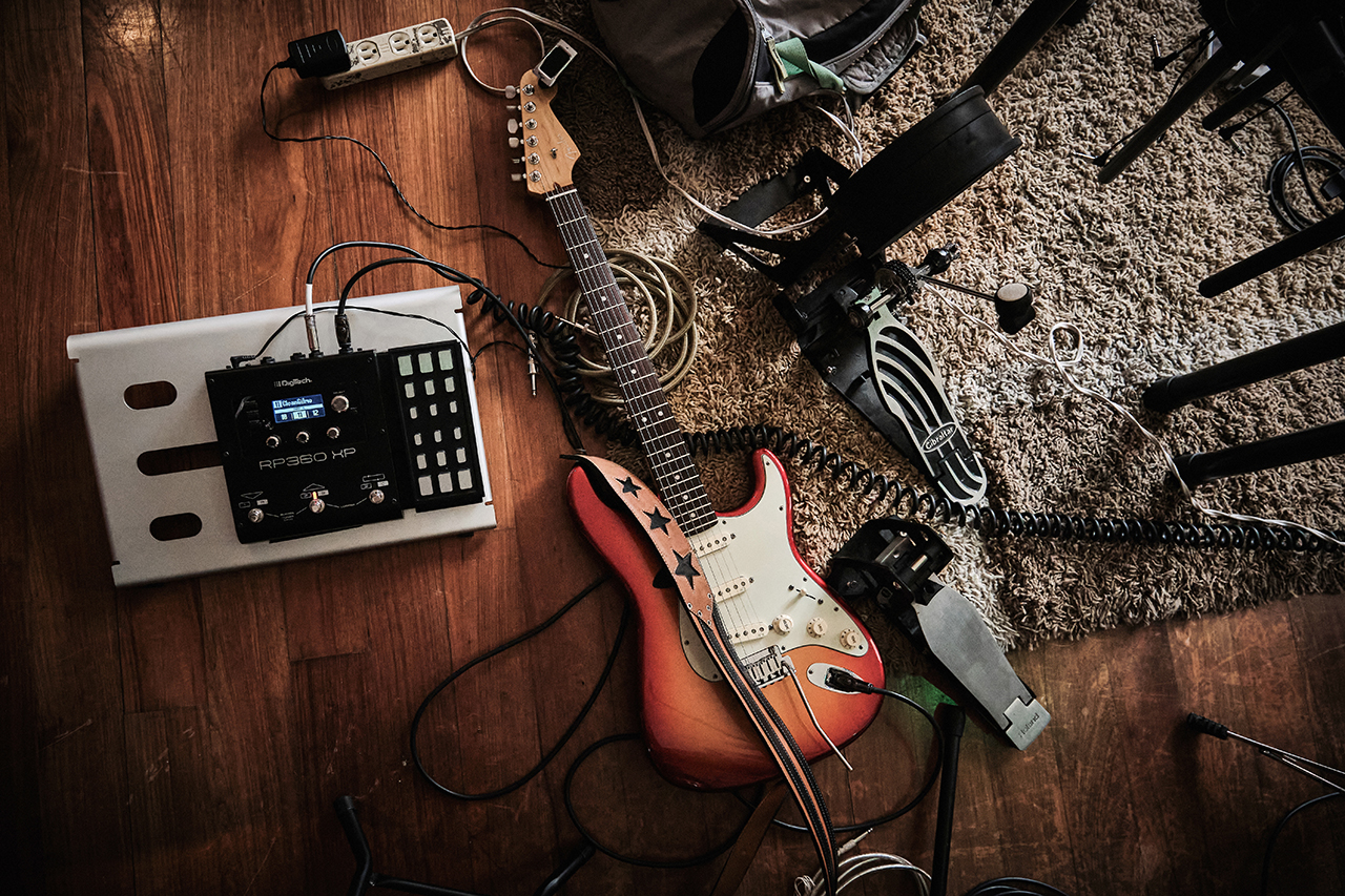 Musical instruments place in the living room of the house adapted for an online presentation on day 109 of the total quarantine in Colombia due to COVID-19 on July 11, 2020 in Cajica, Colombia.