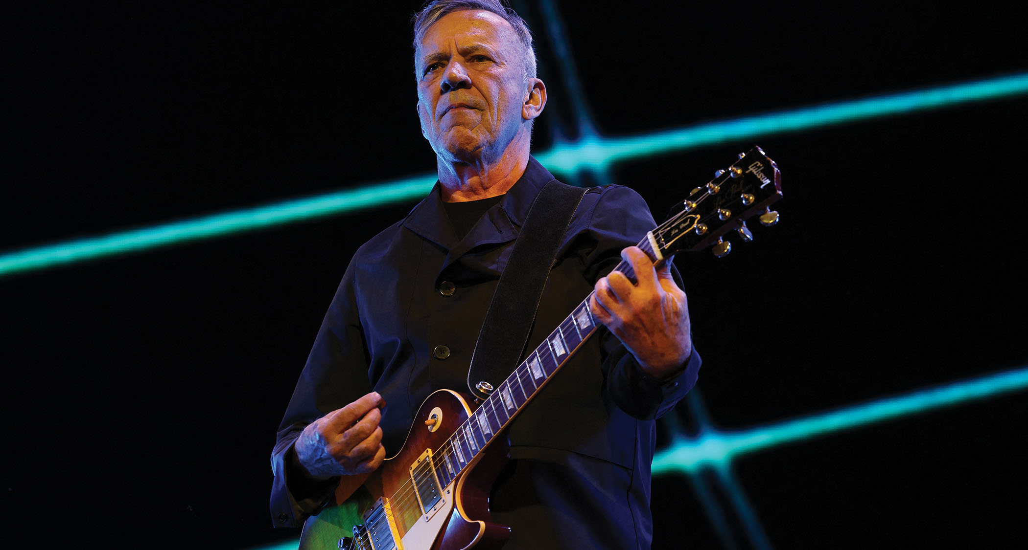 Devo's Bob Mothersbaugh plays a Gibson Les Paul
