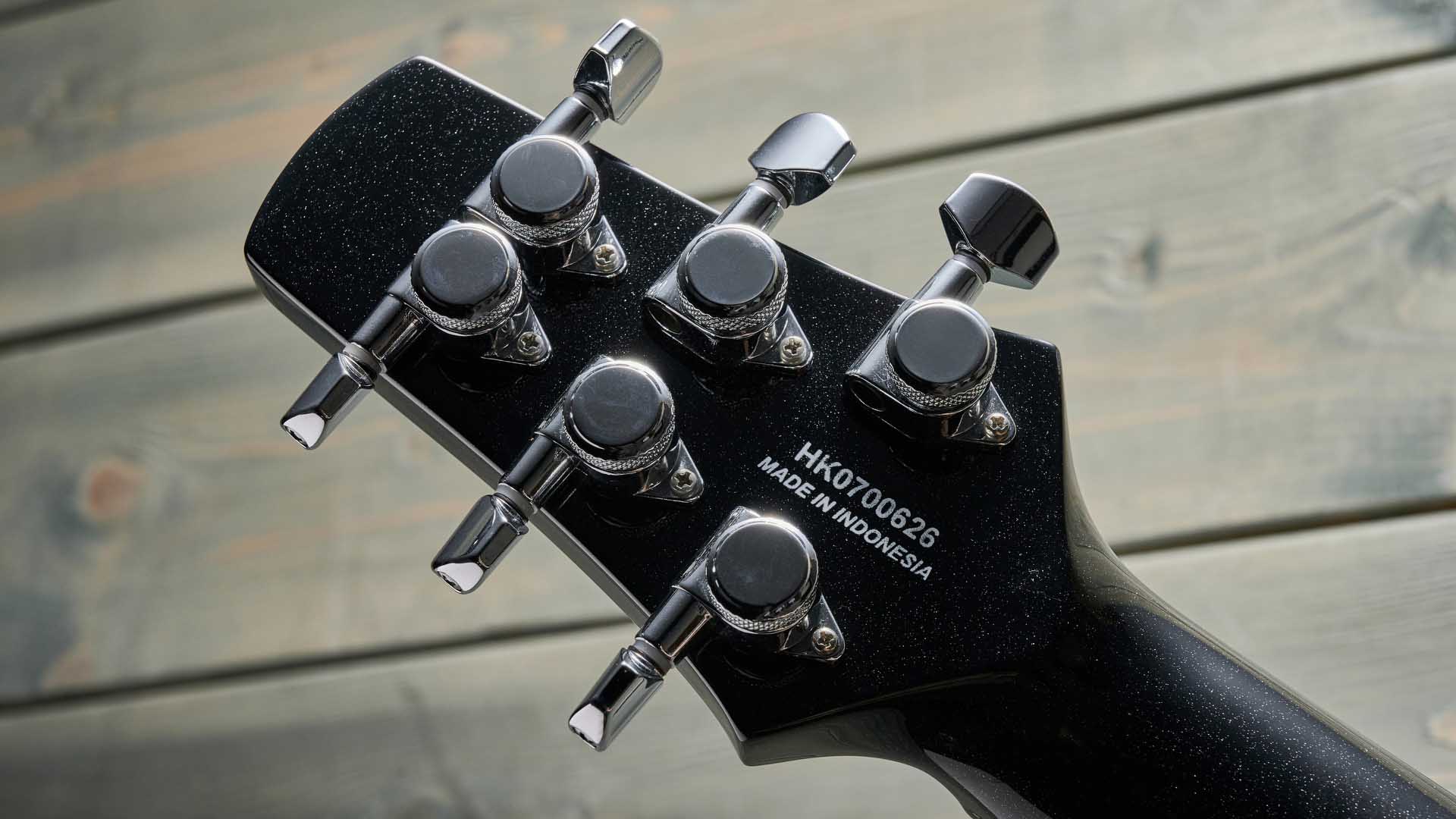 The Venus Revolution is a short-scale electric designed for female players and comes with swappable pickguards