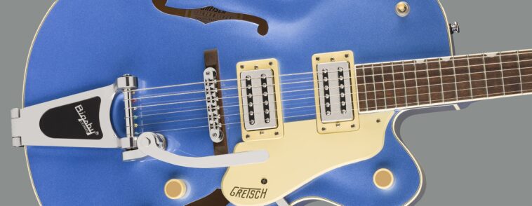 "An Uplifting Guitar Versatile Enough for Any Genre: Our Review of the Gretsch G2420T Streamliner Hollow Body Electric"]